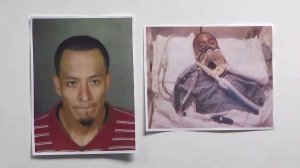 Emilio Perez, 34, is seen in photos displayed at an LAPD news conference on Nov. 27, 2019. (Credit: KTLA)
