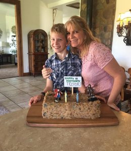 Dawna Ray Langford, right, and her son Trevor both died in the massacre. They are seen in a photo provided by the family and distributed by CNN.