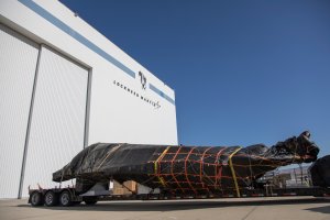 F-117 Fuselage Arriving to Lockheed Martin Skunkworks in Palmdale, CA on Aug. 16, 2019. (Credit: Kyra Betteridge/Lockheed Martin Photography)