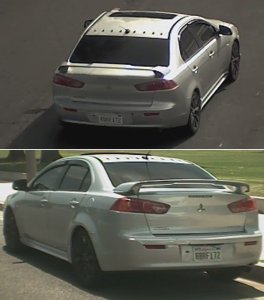 The Mitsubishi Lancer sedan belonging to a man killed in a shooting in Santa Ana is seen in undated photos released Nov. 22, 2019, by the Santa Ana Police Department.