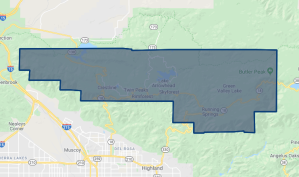 The region impacted by power outages affecting thousands in the Lake Arrowhead area by Saturday afternoon. (Credit: Southern California Edison)