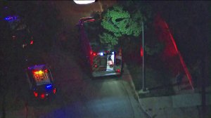 Police investigate a shooting that took place along Navarro Avenue in Pasadena on Nov. 1, 2019. (Credit: KTLA)