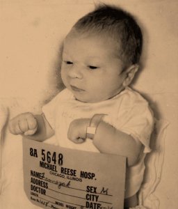 This April 26, 1964, file photo shows newborn Paul Joseph Fronczak shortly after his birth at Michael Reese Hospital in Chicago. (Credit: WGN)