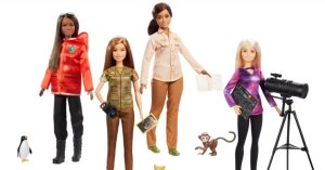 Barbies as scientists are seen in this photo released by Mattel in 2019.