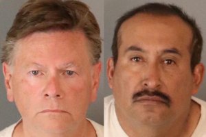 Mark Tyler (left) and Leonardo Galvan (right) arrested by Riverside police.