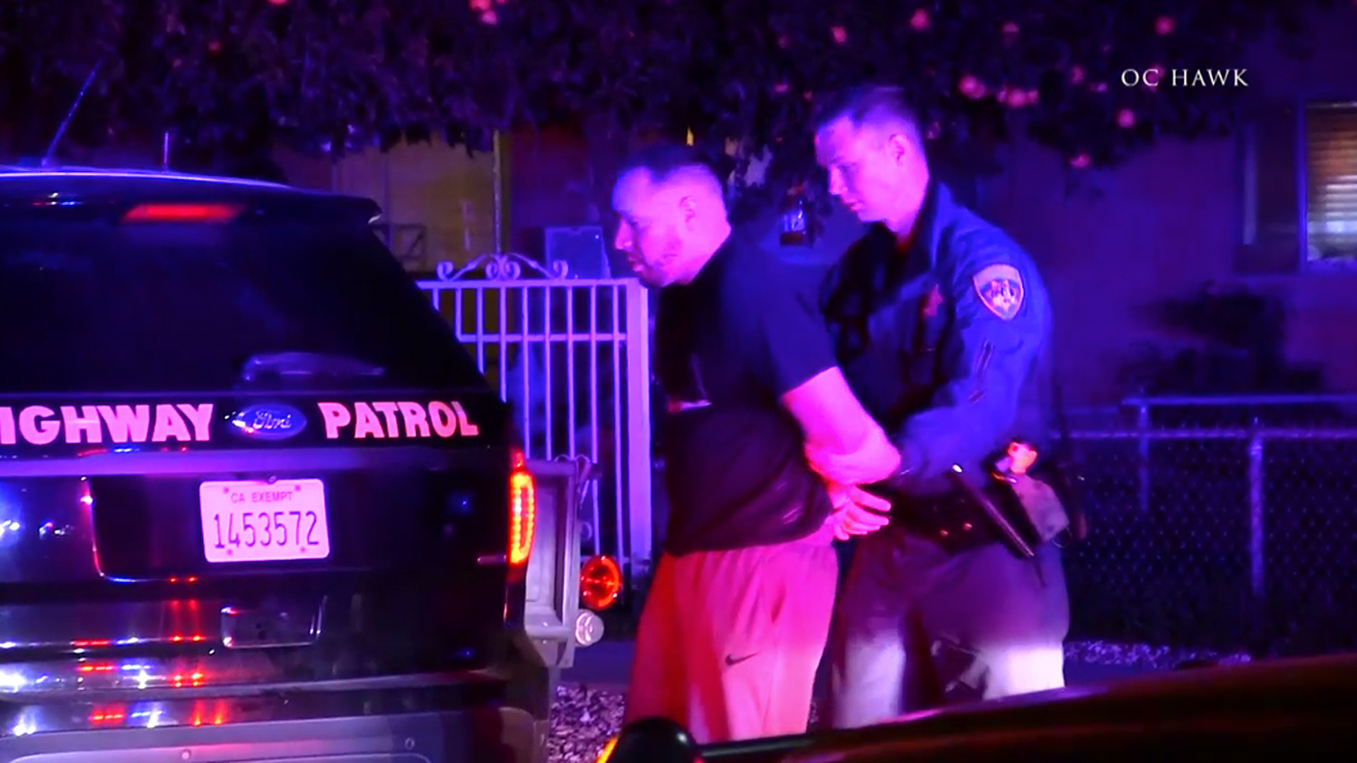 A shooting suspect is taken into custody following a pursuit in the Inland Empire on Dec. 22, 2019. (Credit: OC Hawk)