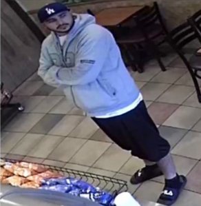 Man shown in Subway on Oct. 20, 2019. (Credit: Los Angeles County Sheriff's Department)