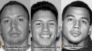 Three men involved in a shooting in Fontana are shown in photos released by the Fontana Police Department on Dec. 23, 2019.