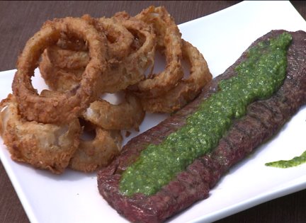 Kit Kat’s skirt steak with chimichurri sauce