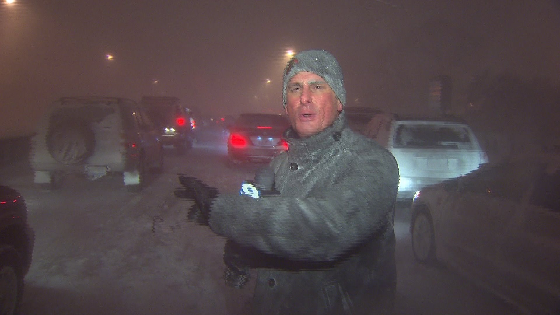 WGN's Tom Negovan reports during the Blizzard of 2011. 