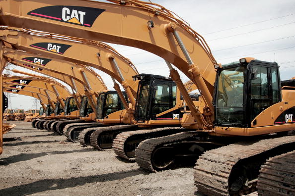File photo: Caterpillar earth moving equipment is displayed at Patten Industries on April 24, 2006 in Elmhurst, Illinois. (Photo by Scott Olson/Getty Images)