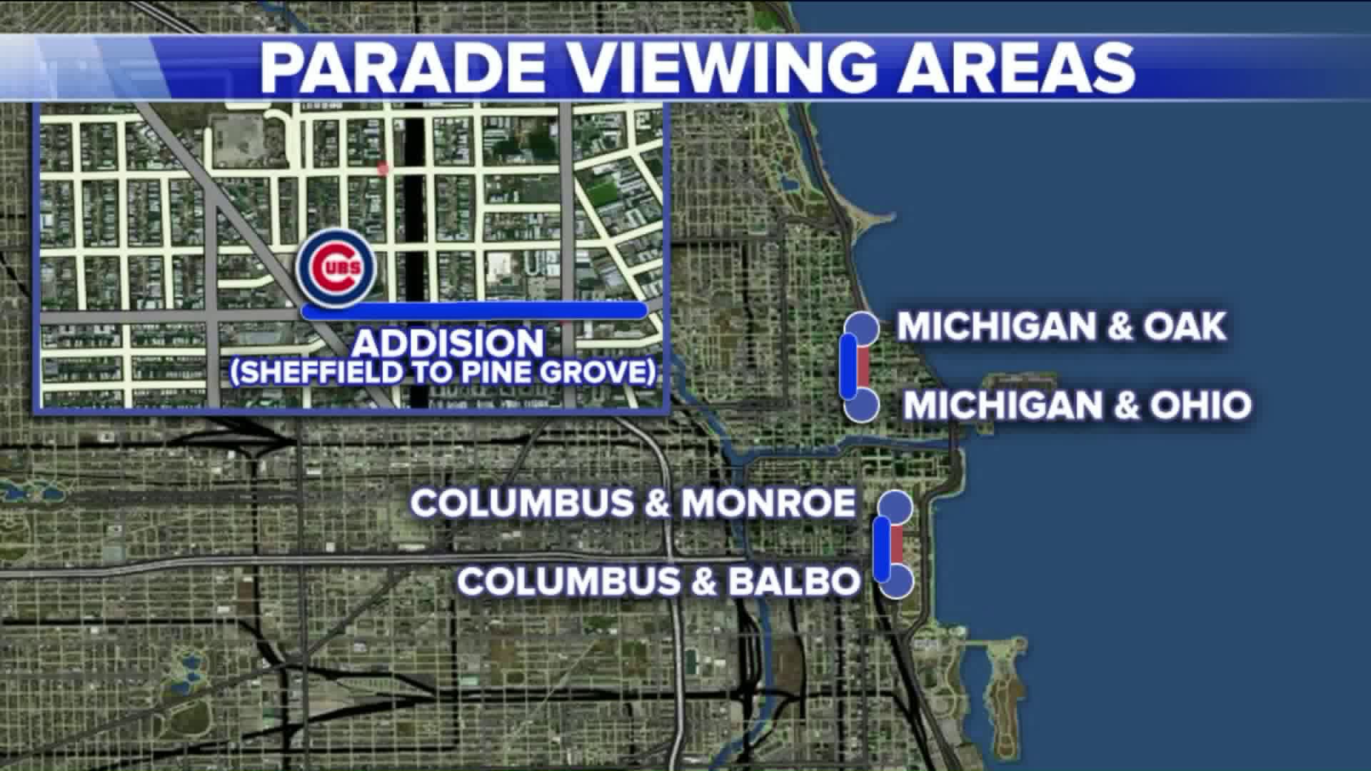 Parade viewing areas