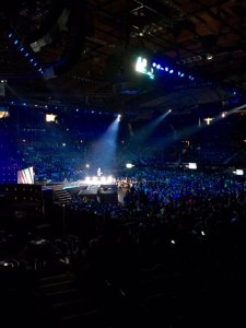 Allstate Chairman and CEO Tim Wilson Speaks to the massive crowd at WE Day Illinois.