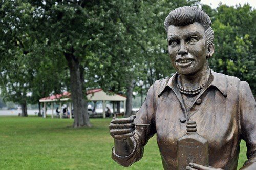 CREDIT: We Love Lucy! Get Rid of this Statue/Facebook Some residents of Lucille Ball's hometown say this statue of her looks more like actor Steve Buscemi.