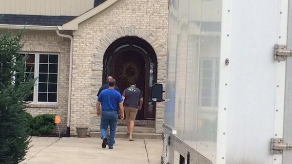**Embargo: Indianapolis, IN** Investigators converged on the Zionsville, Indiana, home owned by longtime Subway spokesman Jared Fogle on Tuesday, July 7, 2015, in a probe that authorities have declined to discuss publicly. FBI Special Agent Wendy Osborne said the agency is "conducting investigative activity in the area," but that the nature of the investigation "can't be discussed at this time."