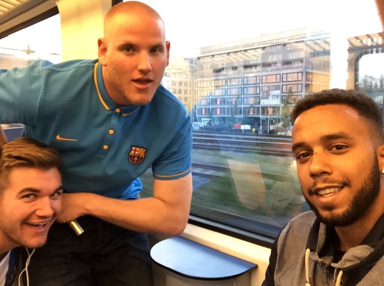 Anthony Sadler, Spencer Stone and Alek Skarlatos were aboard a high-speed train en route to Paris from Amsterdam on Friday, August 21, 2015 when a gunman opened fire. Along with two others -- a French national and a Briton -- they charged, tackled and subdued him, officials said. Photo of Anthony Sadler, Alek Skarlatos, and Spencer Stone.