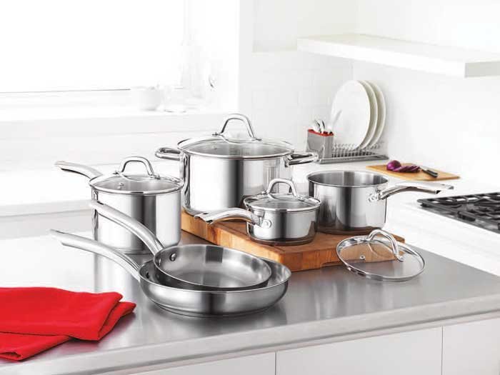 The metal discs that cover the frying pan's rivets can pop off and hit consumers, posing an injury hazard.