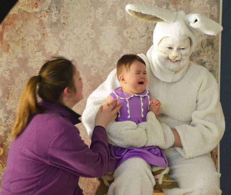 easter bunny crying kid