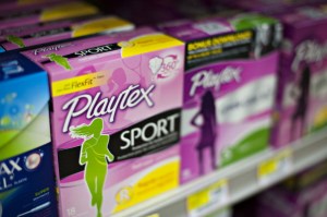 Energizer Holdings Inc. Playtex brand tampons sit on display in a supermarket in Princeton, Illinois, U.S., on Wednesday, April 30, 2014. Energizer Holdings Inc., known for its battery-powered pink bunny and Schick shavers, plans to separate its household products and personal-care units into two publicly traded companies. Photographer: Daniel Acker/Bloomberg via Getty Images